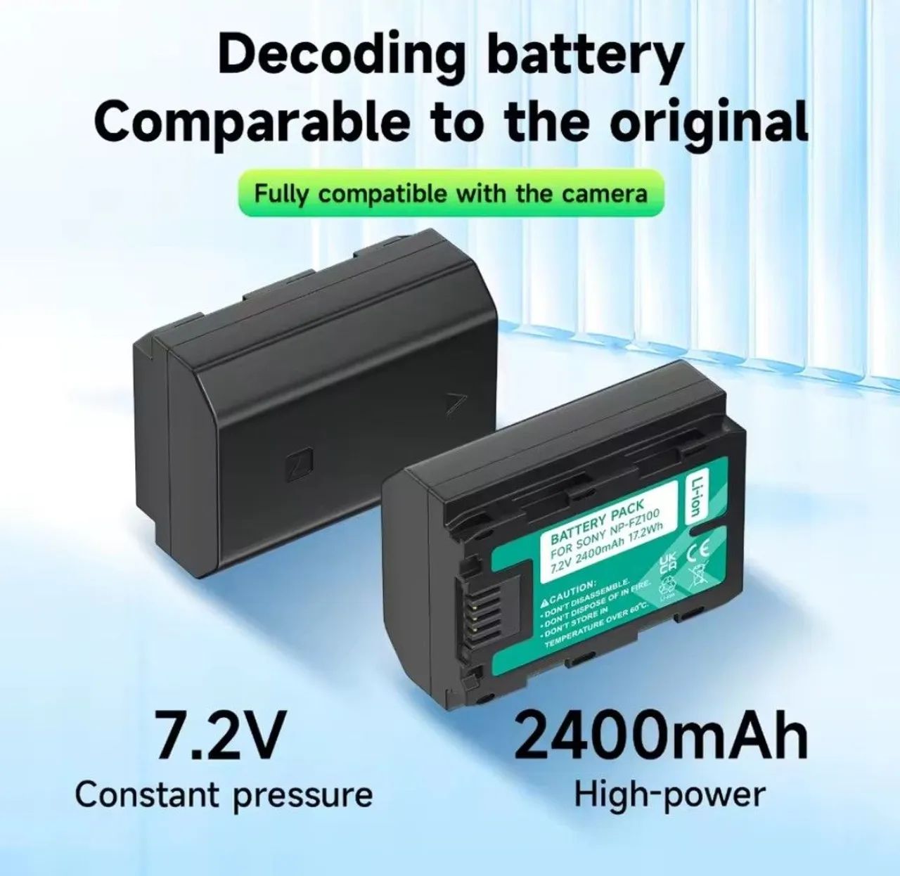 Bateria Np-Fz100 Palo 2400 Mah Sony Fx30 A7Iii A9 A6700 Fx30 A9R A7Riii A7Cii Zve10 Mkii - Foto 2