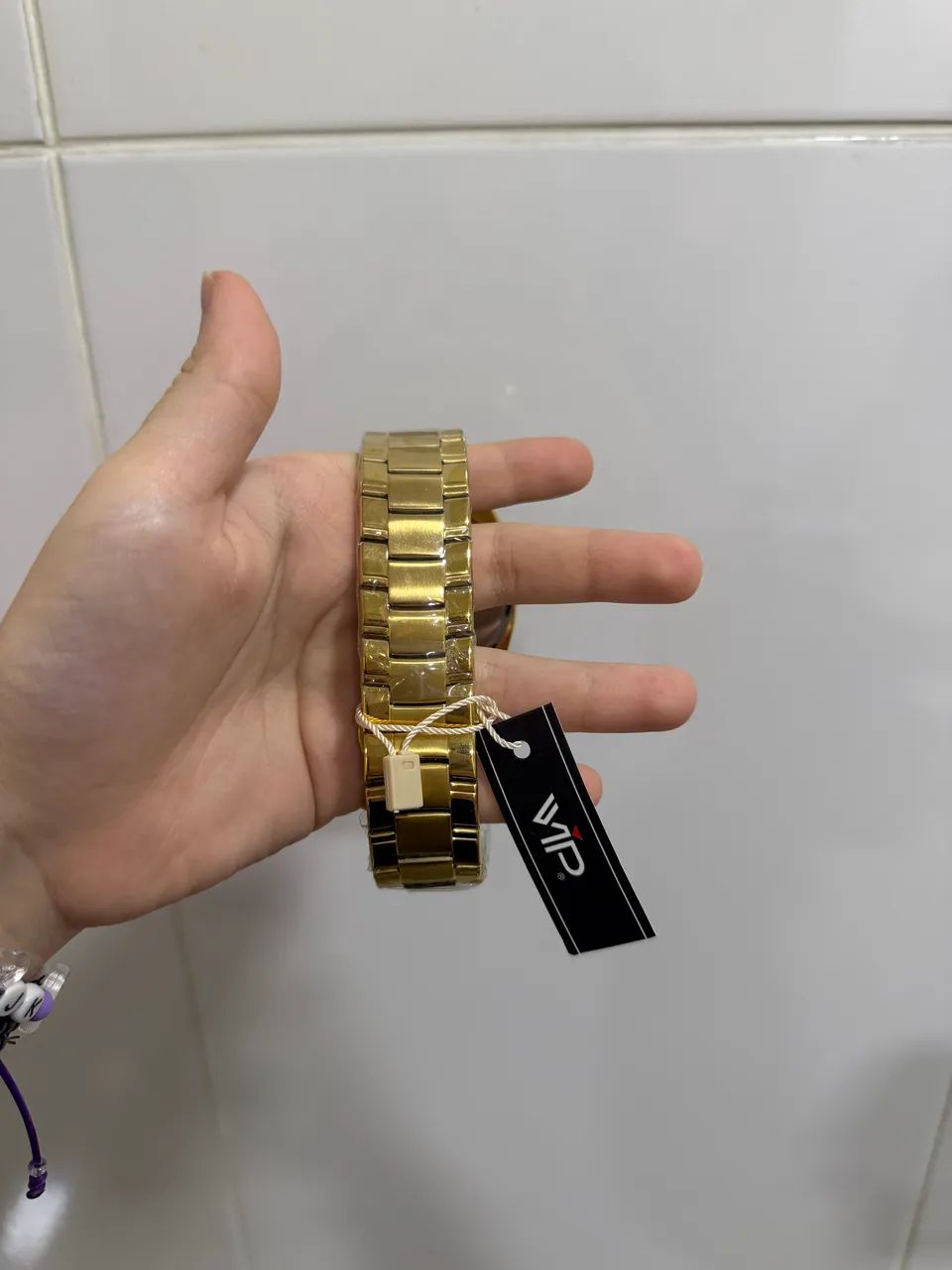 Relógio vip dourado amarelo - Foto 3