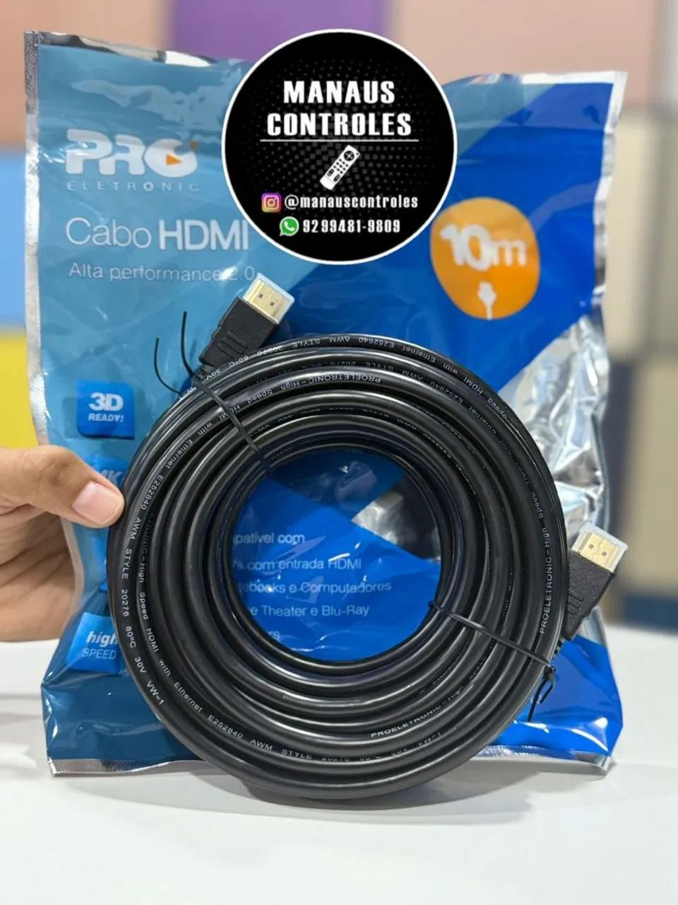 Cabo HDMI de 10 metros para Projetor de imagem 
