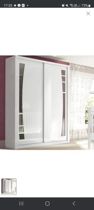 Guarda-roupa infantil branco de correr