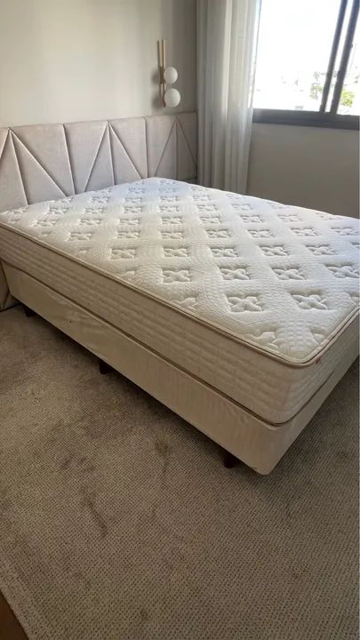 Conjunto Pikolin box + colchão casal novinhos - Foto 4