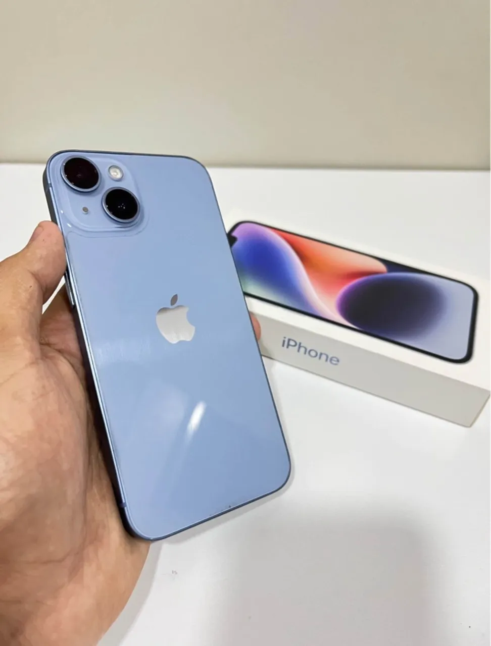 IPHONE 14 128GB AZUL, ACEITO INFERIOR + VOLTA