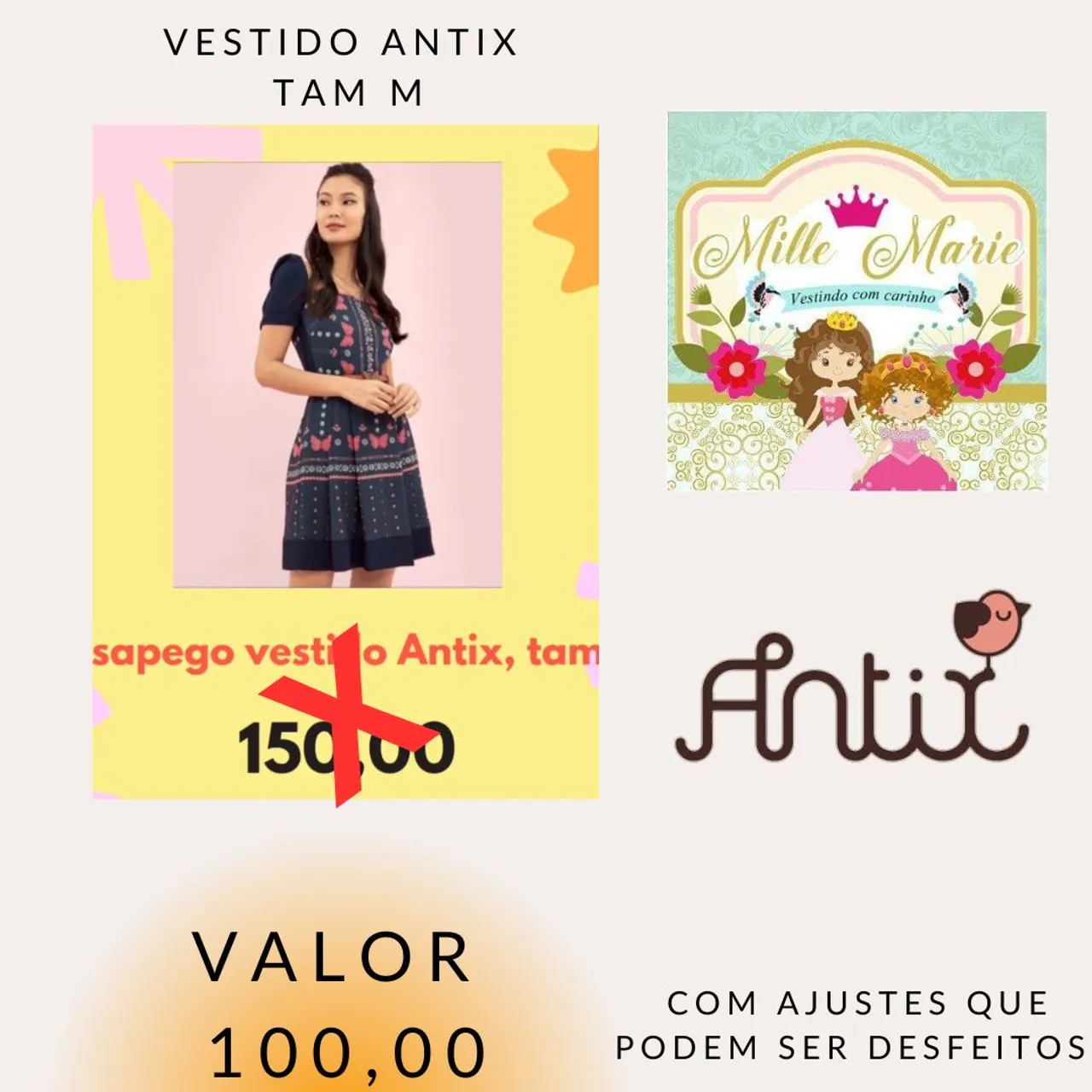 Vestido Antix Tam M - Lindo!