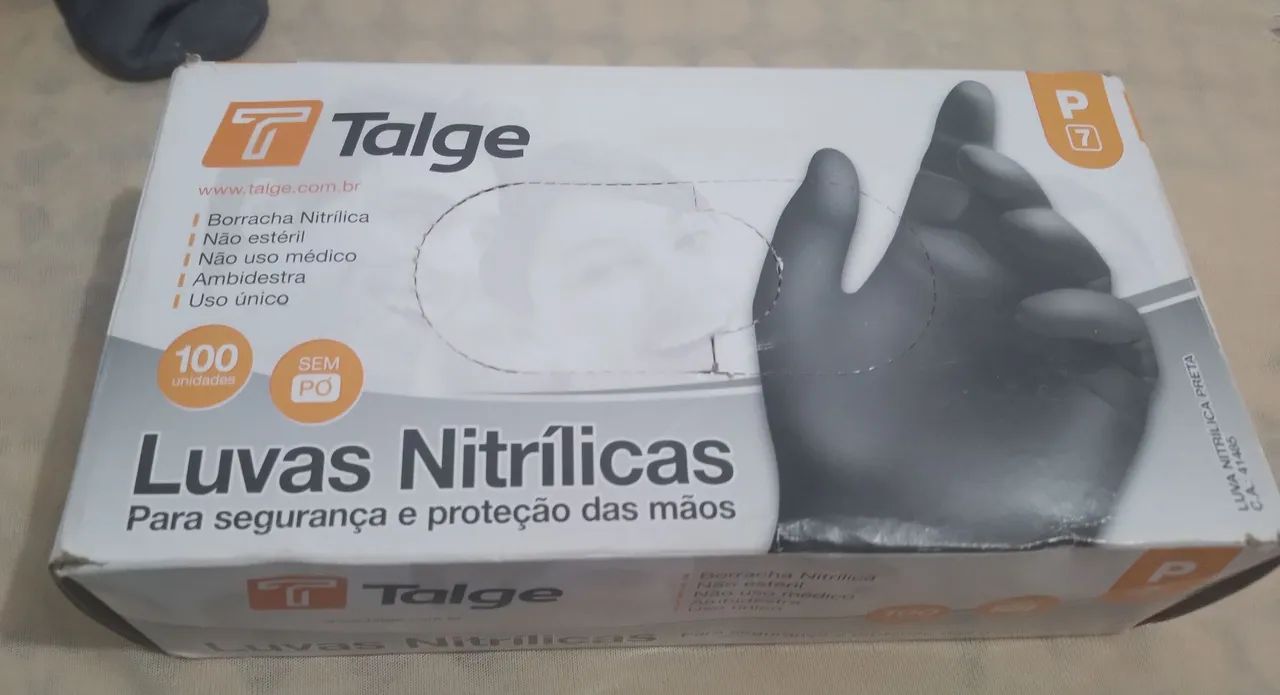 Luvas Nitrílicas Descartáveis - 100 unidades Tamanho P - Foto 4