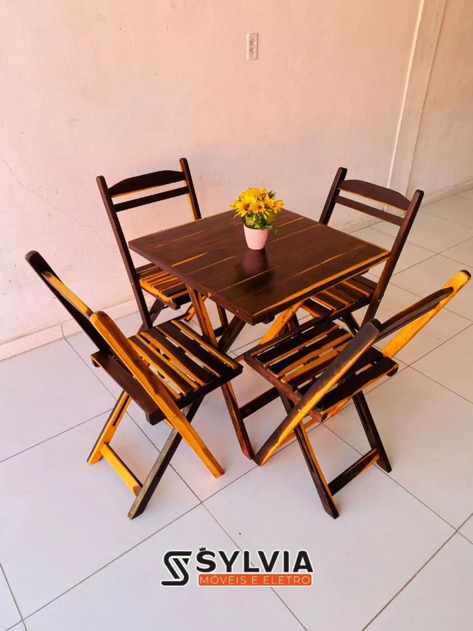 CONJUNTO DOBRÁVEL 70X70 ENVERNIZADA  - Foto 3
