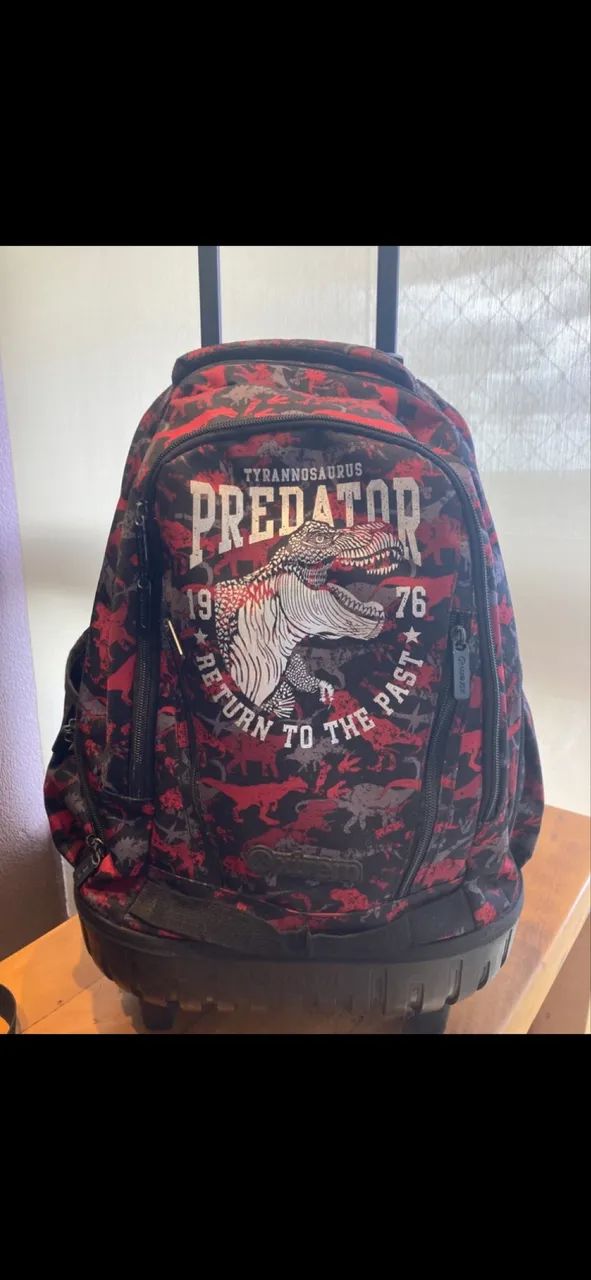 Mochila infantil de rodinhas T-Rex
