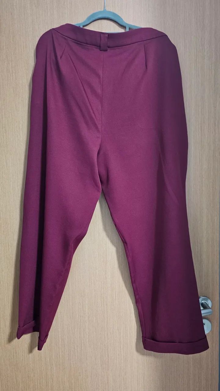 Calça alfaiataria bordô/vinho AMARO - Foto 3