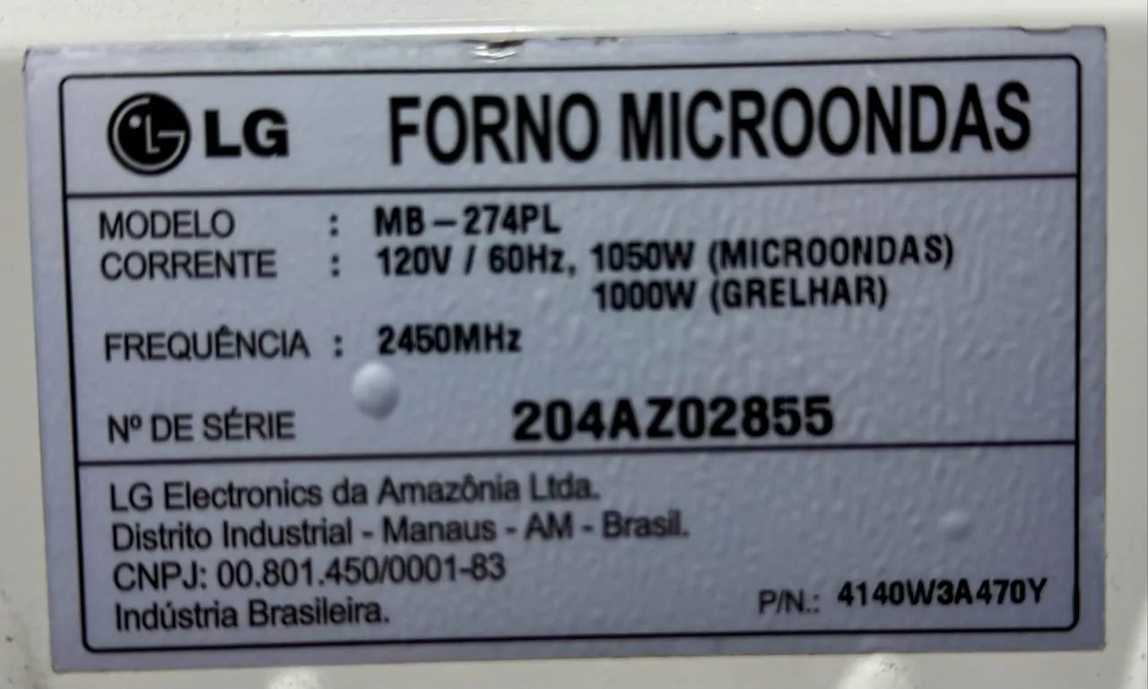 MICROONDAS LG GRILL 27 litros 127 VOLTS - Foto 5