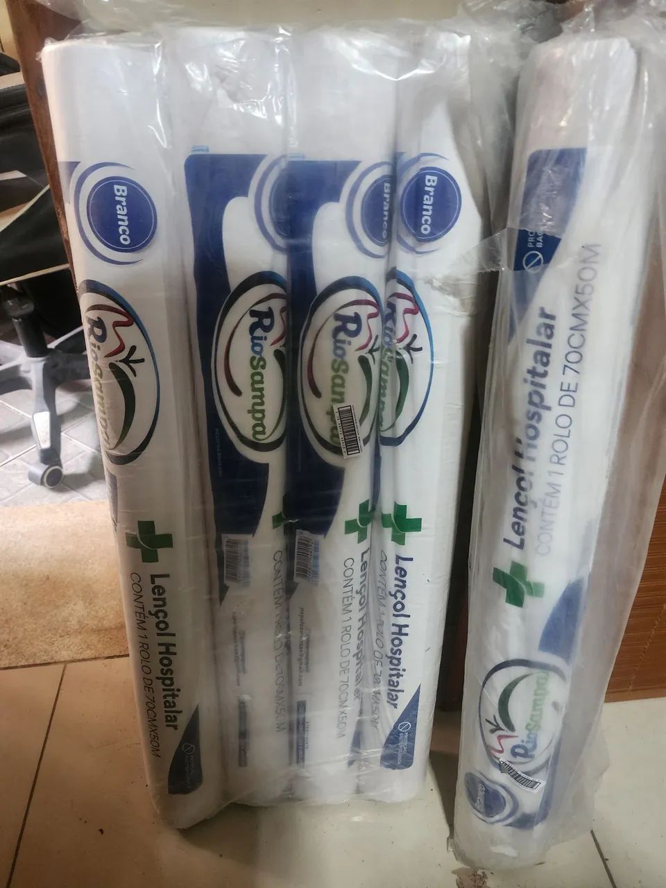 Kit 5 Rolos lençol descartável 70x50mt