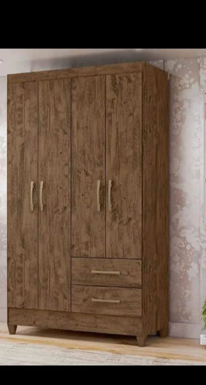 Guarda roupa 4 portas castanho 