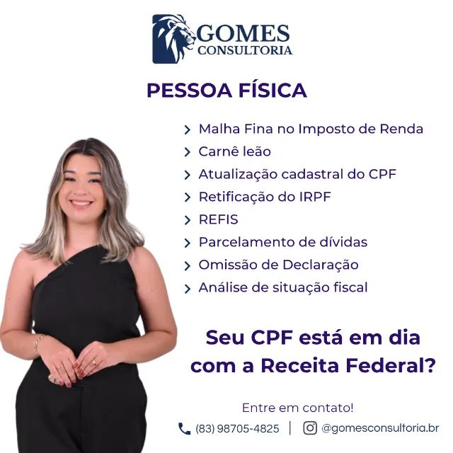 IRPF - Imposto de Renda, Carnê leão, CPF, REFIS e Receita Federal