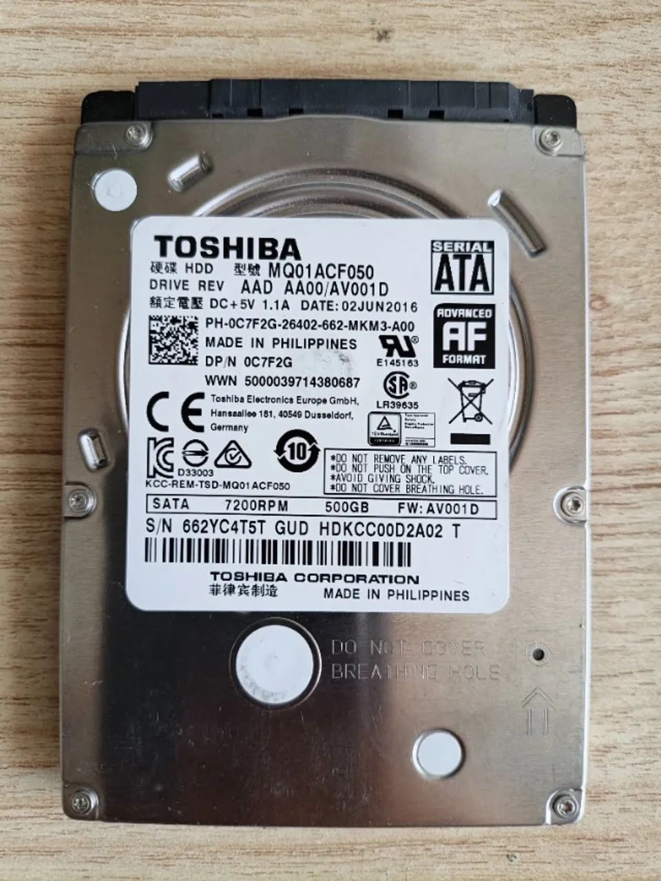 HD 500GB 2.5" Sata 7200rpm - Foto 2