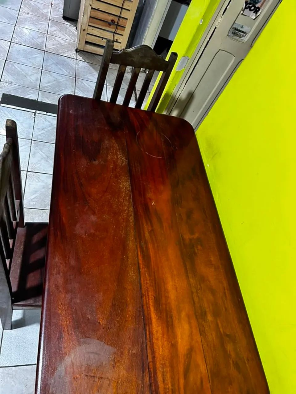 Conjunto de jantar com 6 cadeiras de madeira  - Foto 5