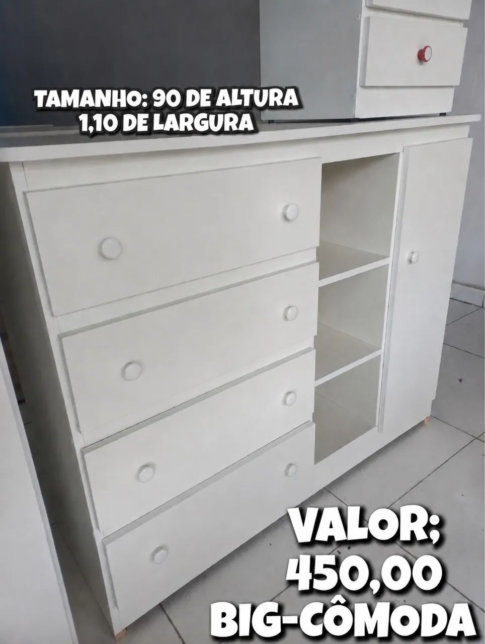 Big Cômoda MDF Espaçosa  (Entrega Grátis) - Foto 2