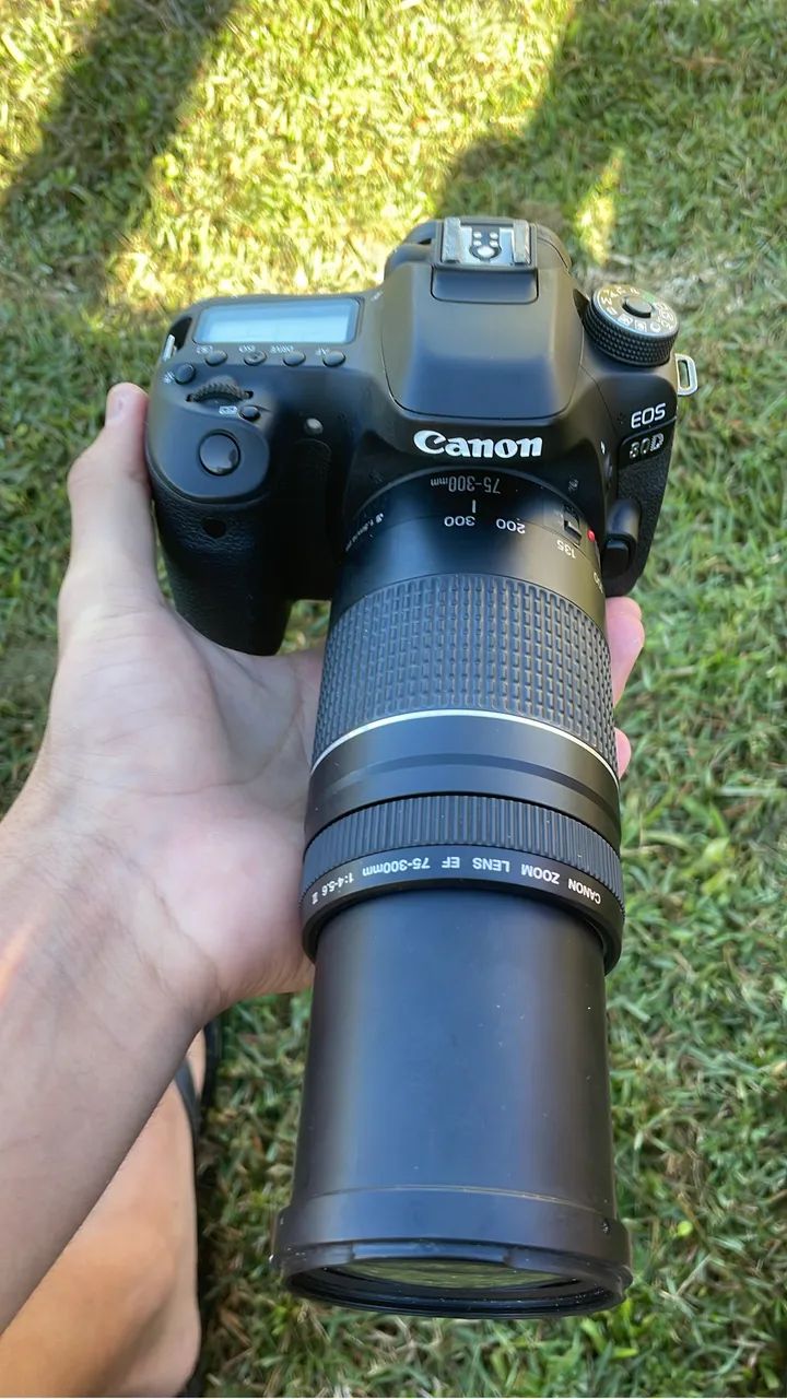 CÂMERA 80D + lente 75-300 