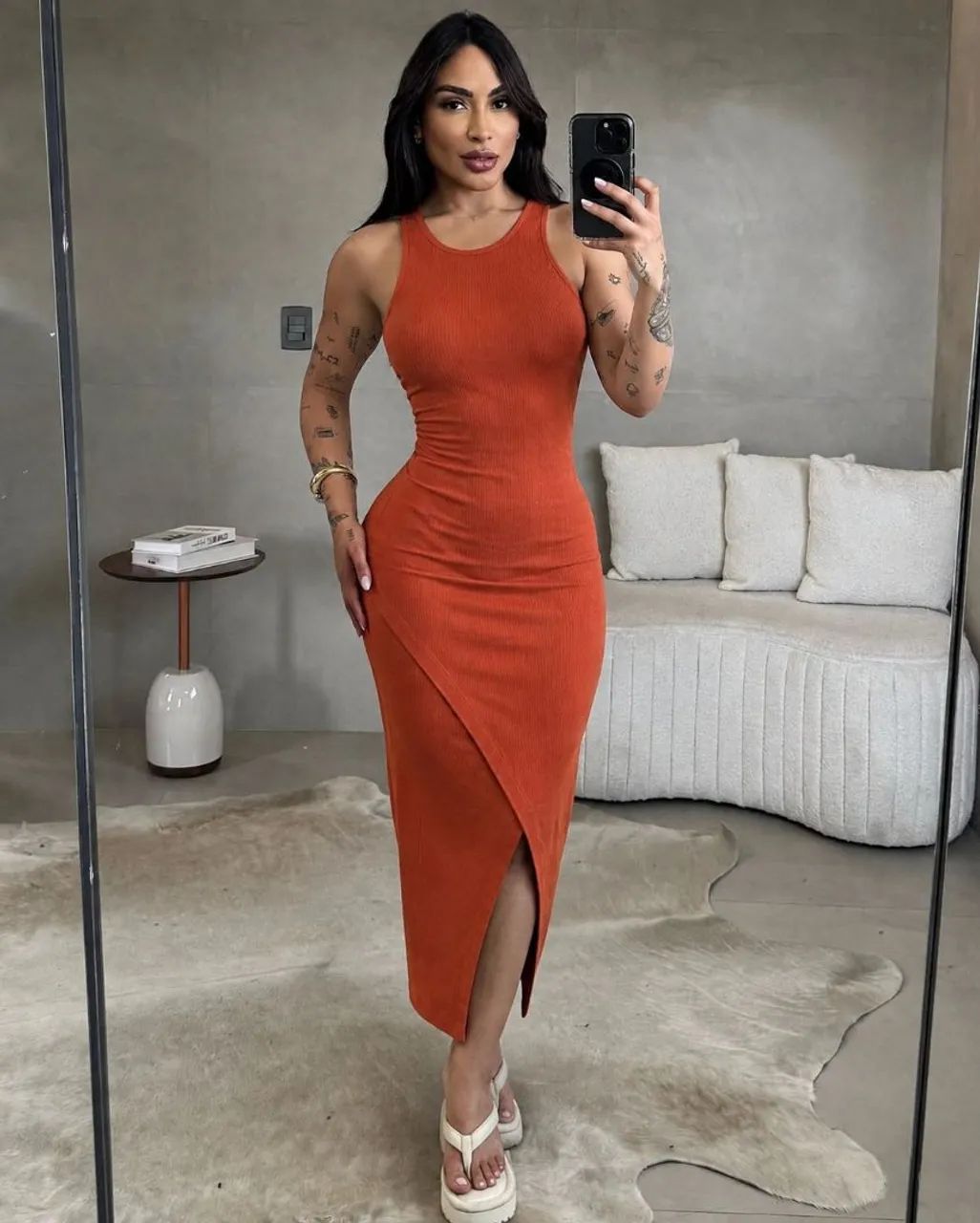 Vestido Midi Ribanna Algodão Premium  - Foto 4