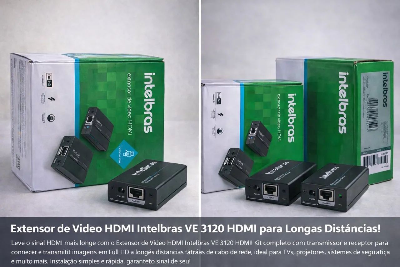 2 Kits (2 Pares) Extensor HDMI Intelbras VEX 3120 Full HD - Alta Qualidade - Foto 2