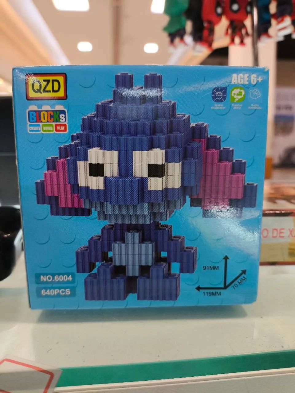 Quebra cabeça Stitch e homem Aranha tipo Lego 