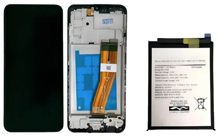 Tela Frontal Display Compatível Com A03s A037 C/aro+ Bateria - Foto 4