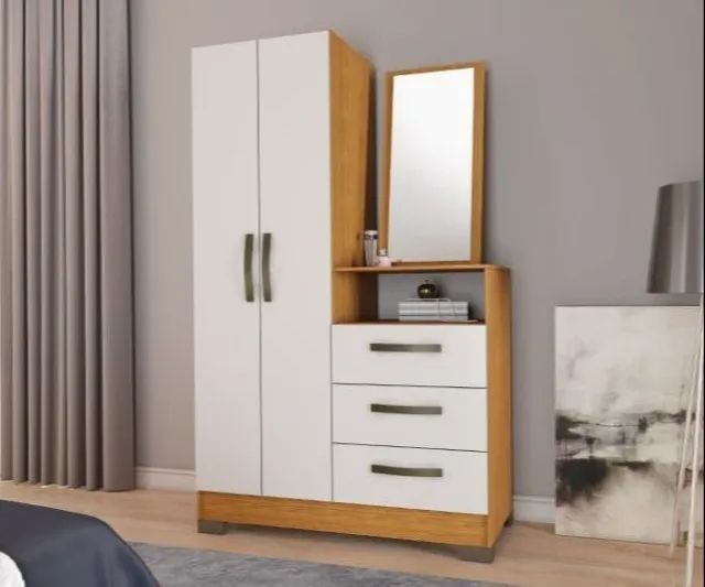 Cômoda NT 5165 2 Portas 3 Gavetas C/ Espelho (ENTREGA IMEDIATA)