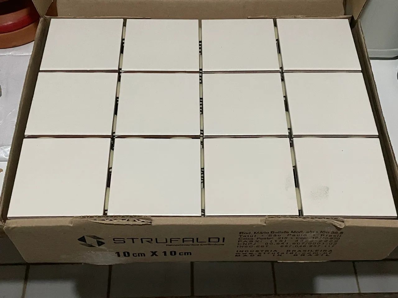 Pastilhas cerâmicas para revestimento 10x10 cm - Branca - Foto 2