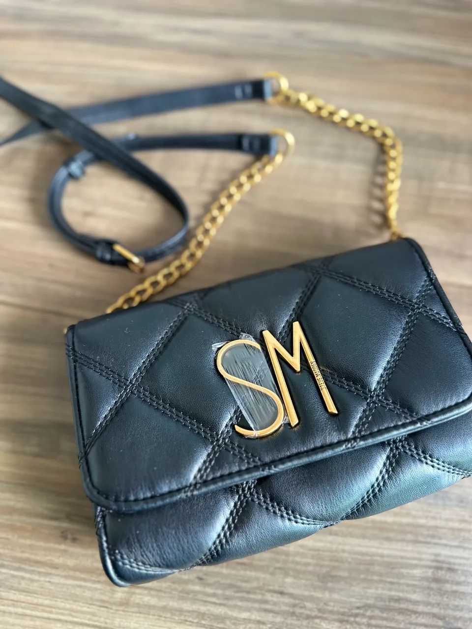 Bolsa Steve Madden Preta Matelassê Nova (Trazida dos EUA) - Foto 5