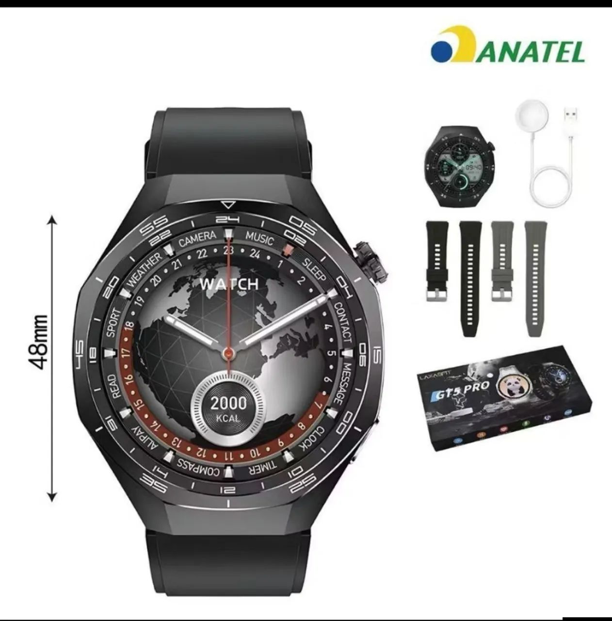 Smartwatch GT5 Pro GPS e NFC Integrado com tela HD