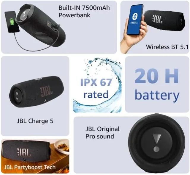 JBL Charge 5 - NOVA - Lacrada - Aparelhos de Som - Santa Luzia, Sete Lagoas 1482559824 | OLX