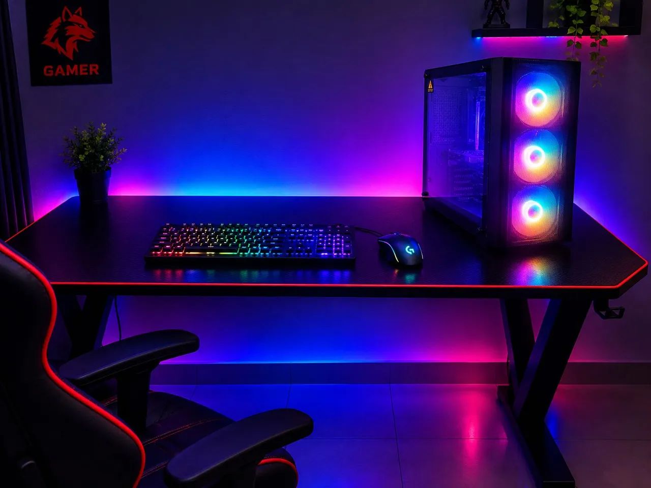 Pc Gamer com acessórios 