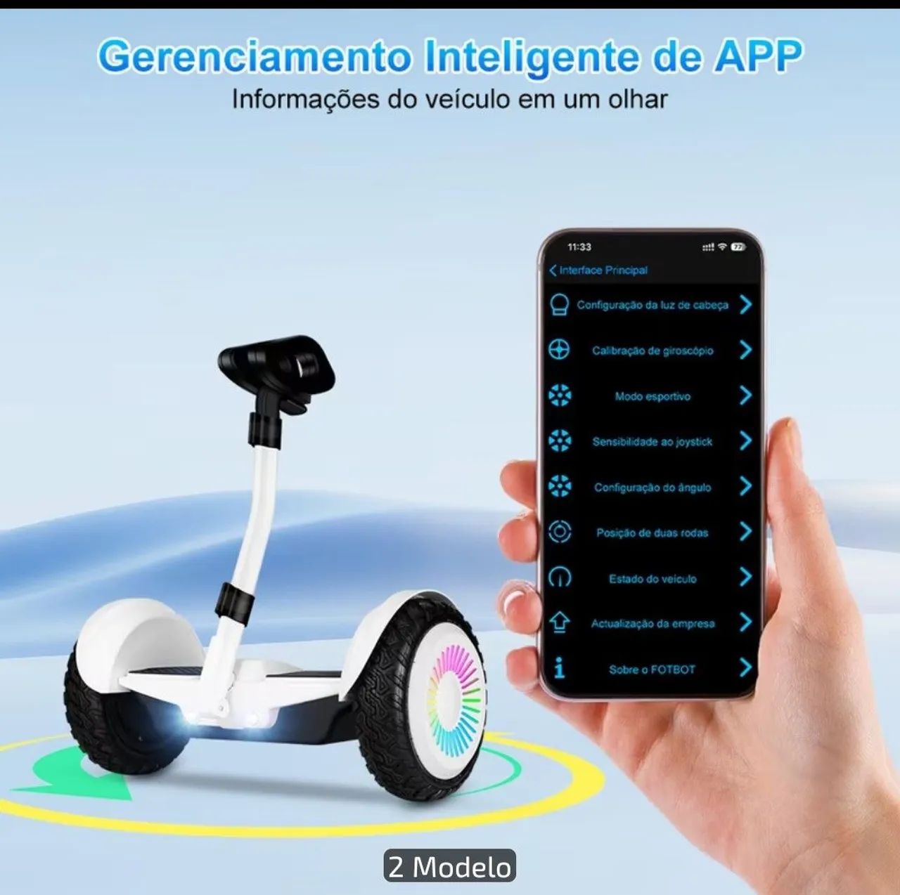 PATINETE ELÉTRICO HOVERBOARD COM ACESSÓRIOS  - Foto 3