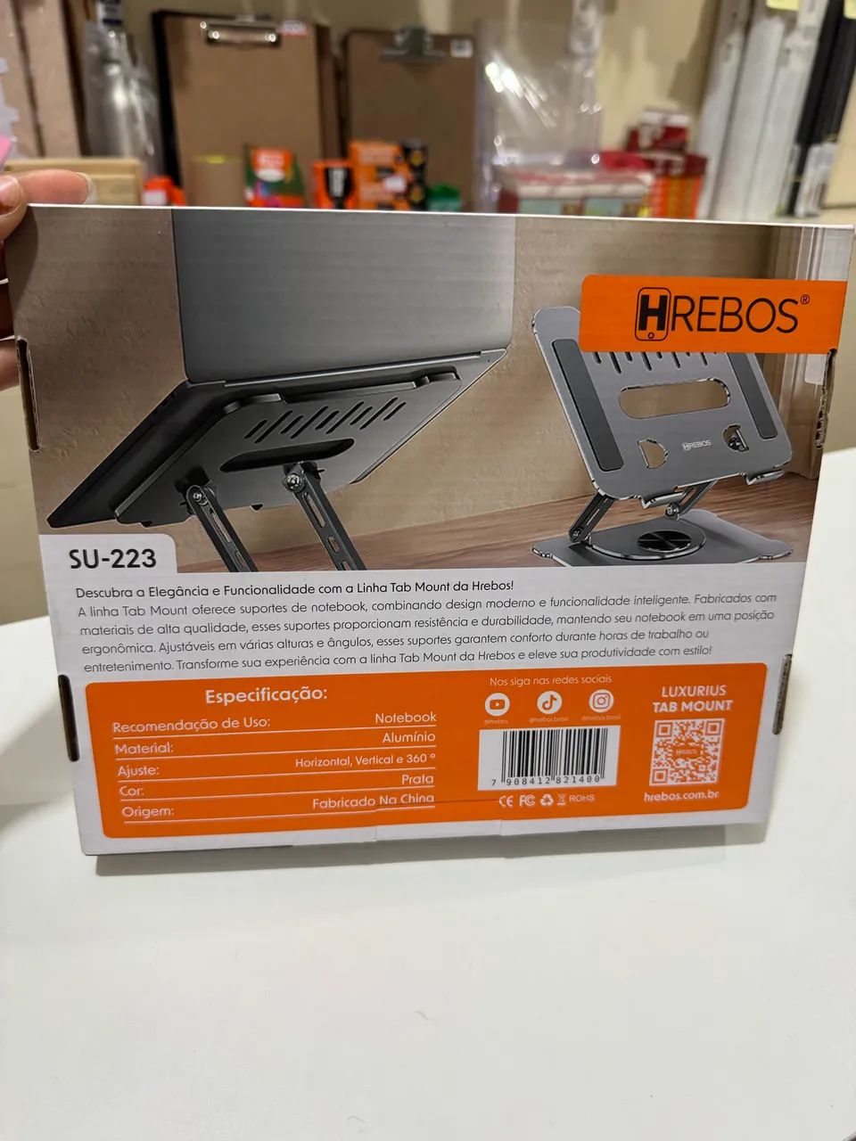 Suporte De Mesa Metal Para Macbook E Notebook Gira 360° Grau - Foto 5