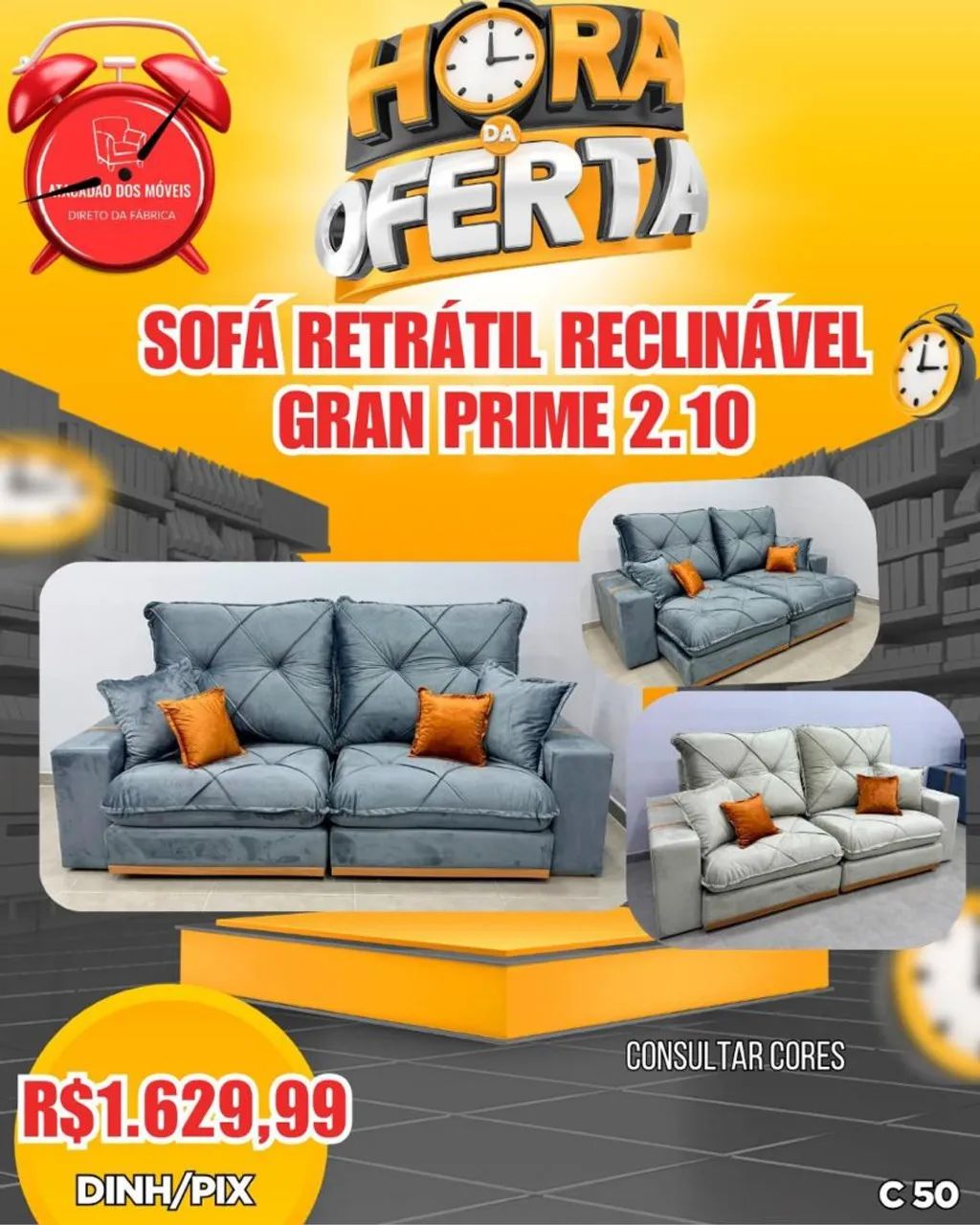 Sofá retrátil reclinável Gran Prime 2.10