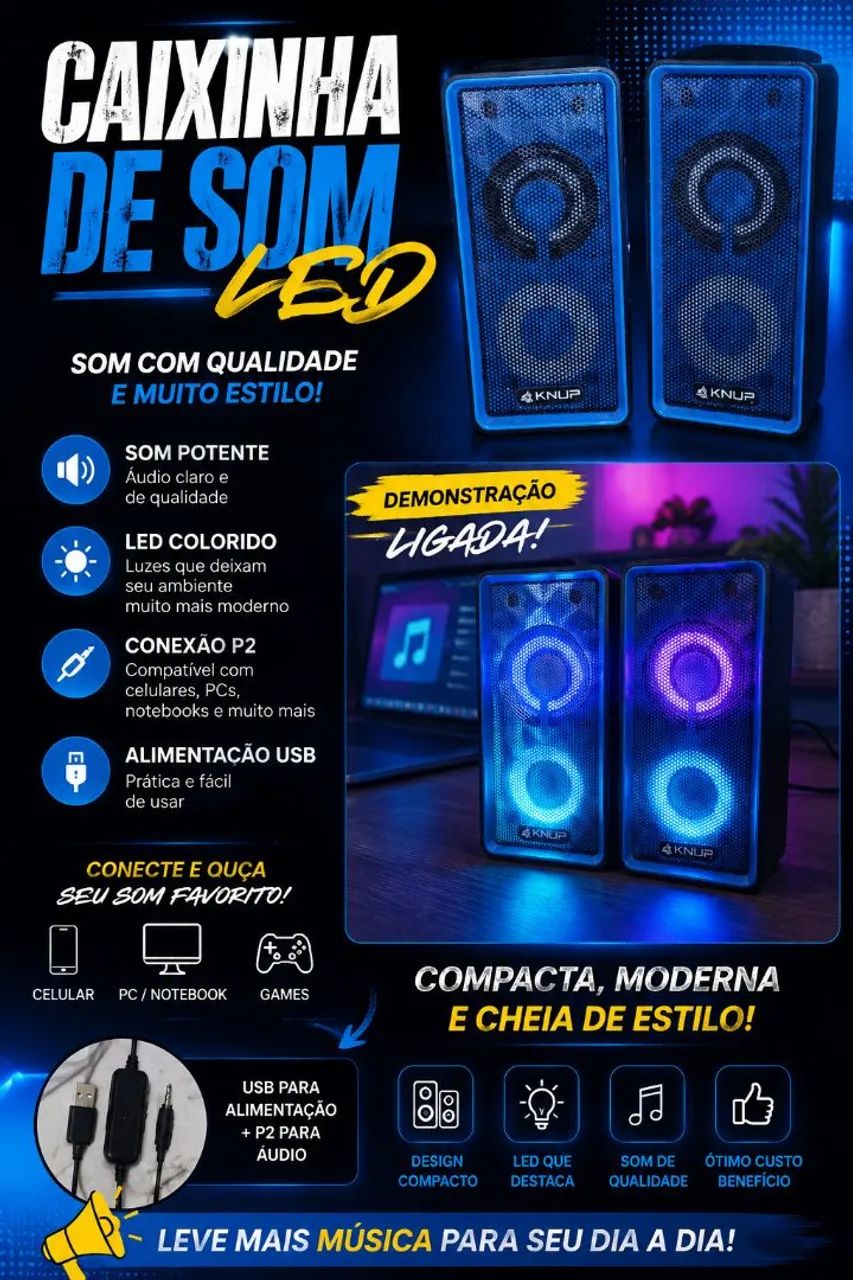 Caixinha de Som com Led