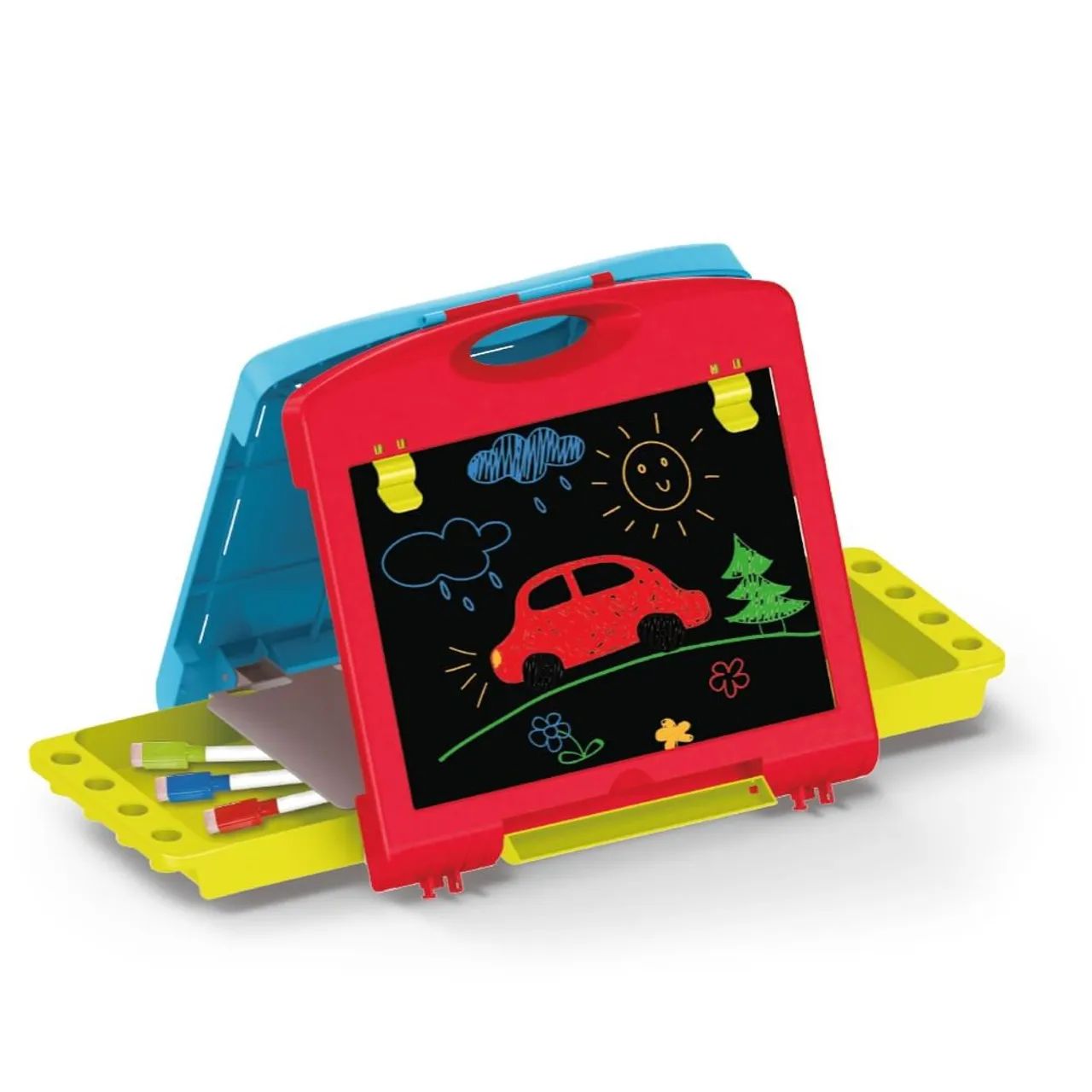 (Nova) Lousa Mágica Creativa Dupla Face 2 Em 1 Maleta Play e Learn - Foto 3