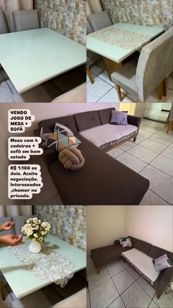 JOGO DE MESAS E CADEIRA 