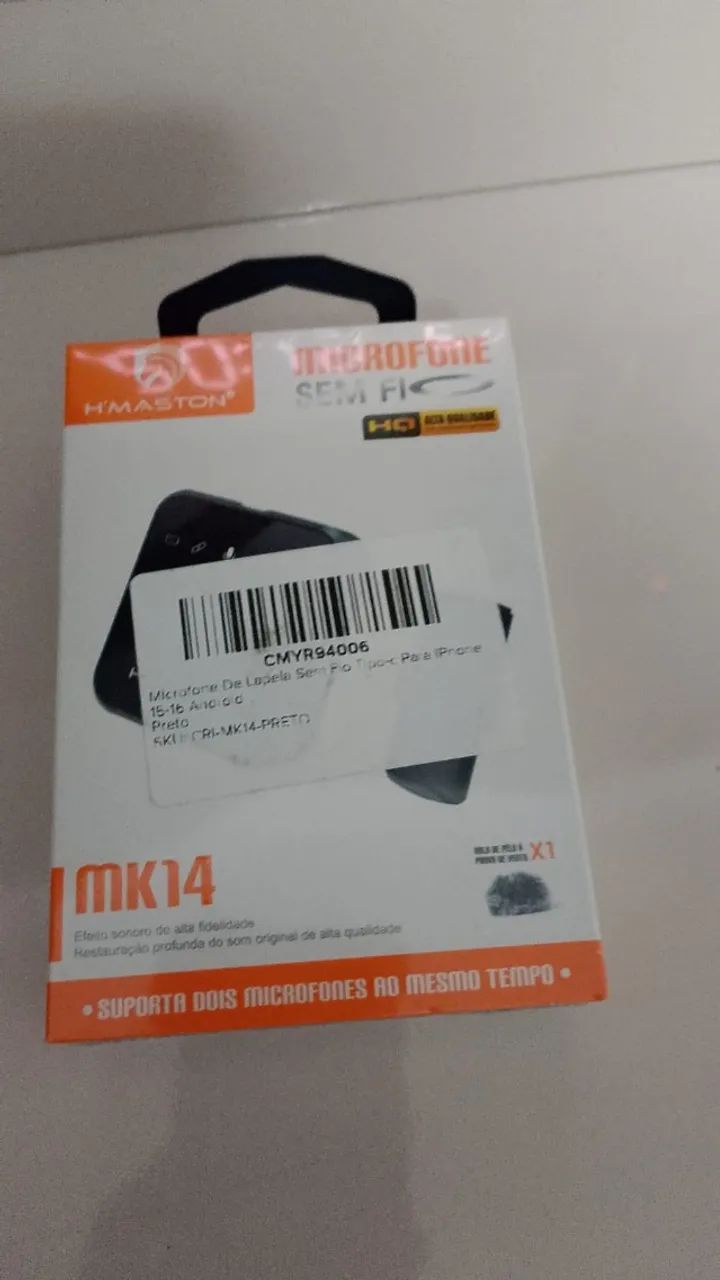 Microfone Sem Fio Tipo-c Lapela Celular Profissional Android Cor MK14 Hmaston