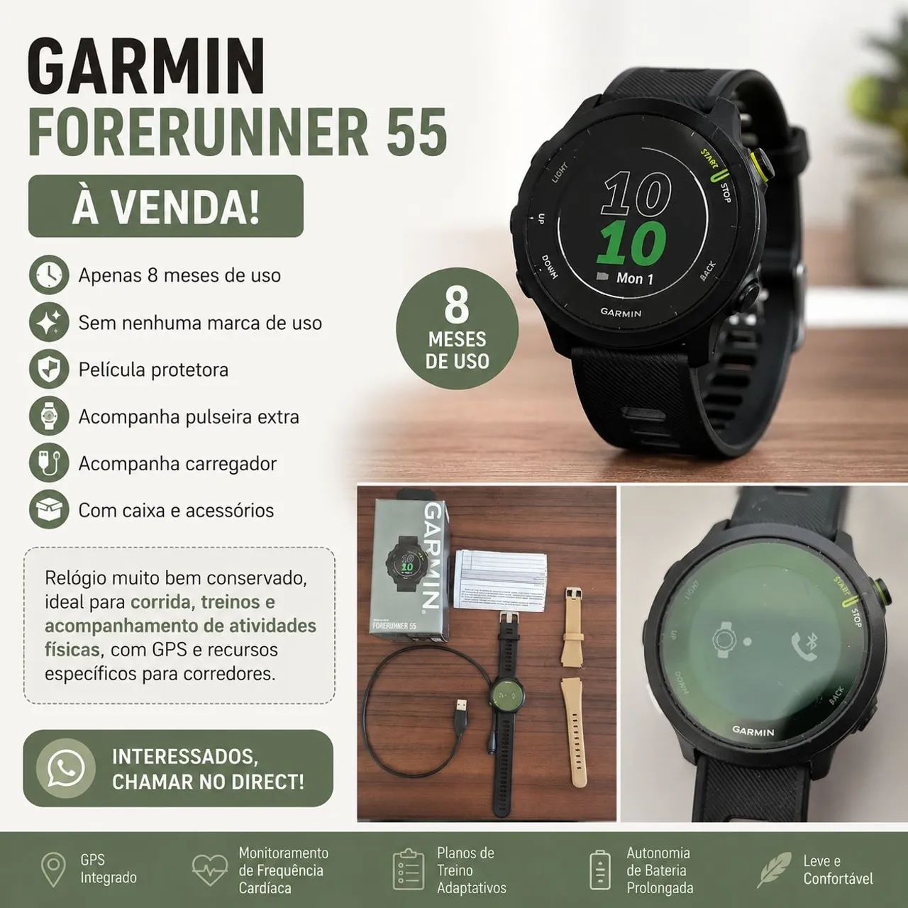 Garmin forerunner 55 em perfeito estado