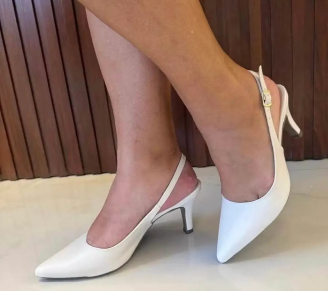 Sapato scarpin n35 branco  - Foto 4