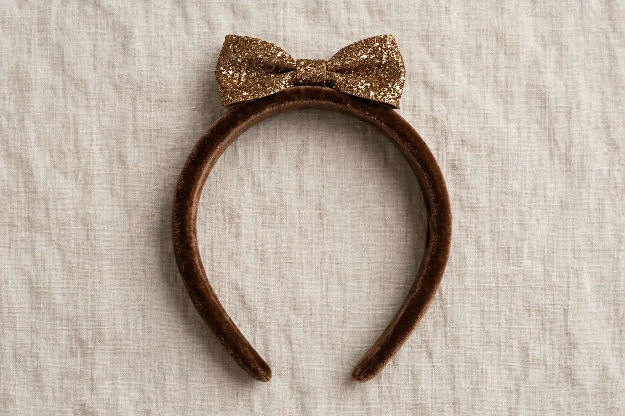 Tiara infantil Zara nova Marrom veludo  - Foto 4