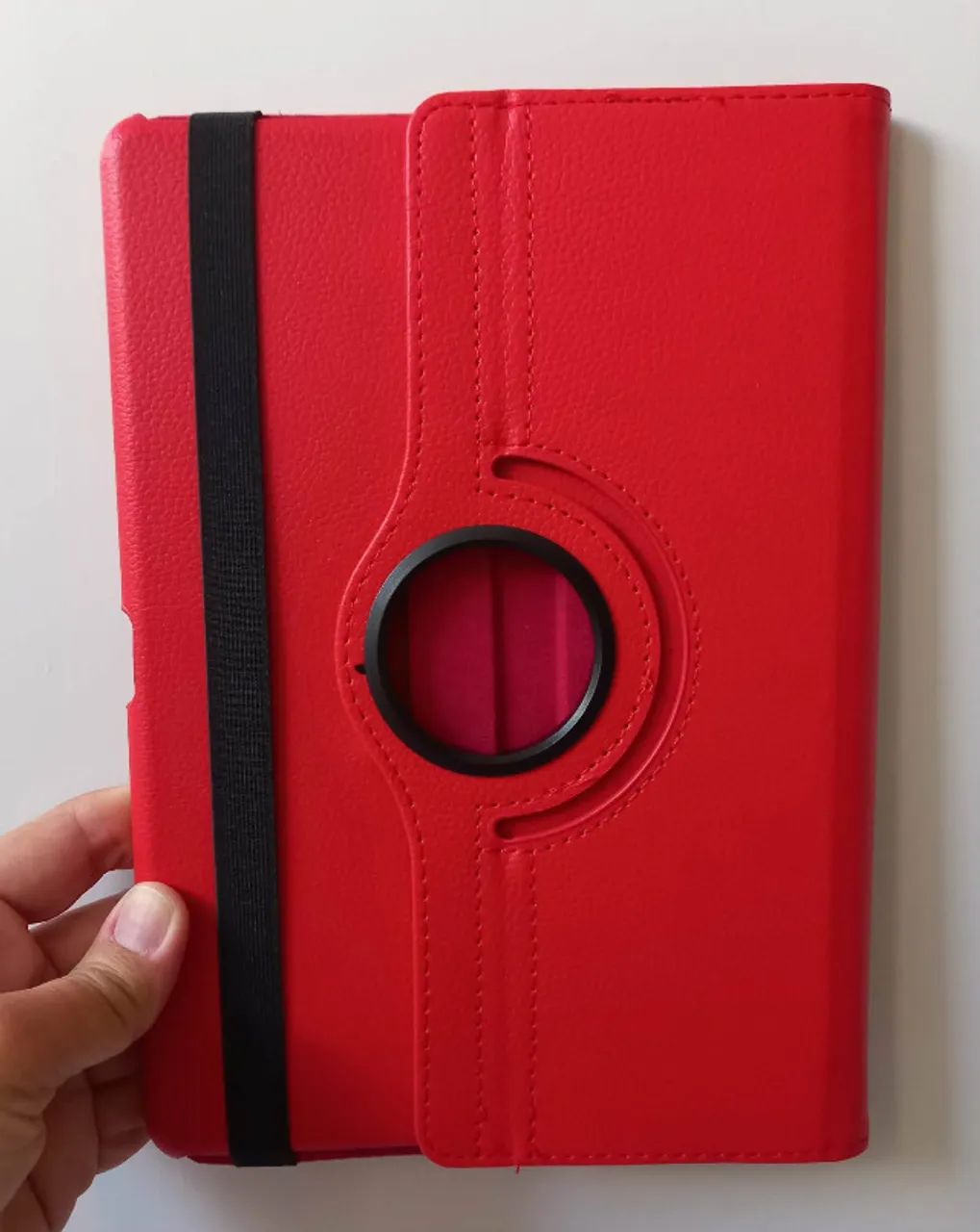 Capa Giratória para Tablet 10" Vermelha com Suporte Case Protetora - Foto 4