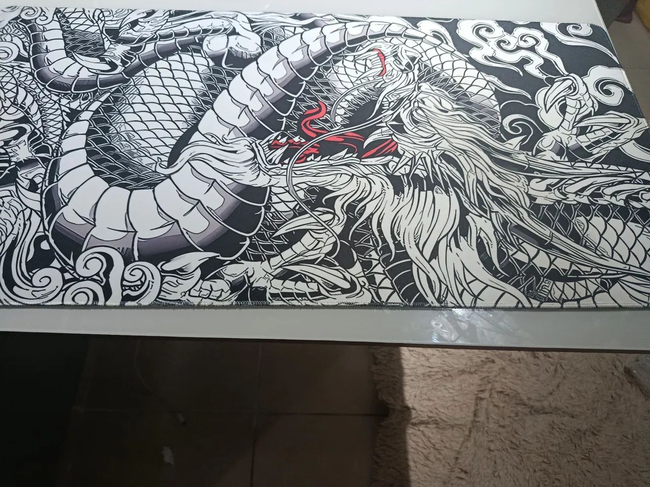Mousepad dragão branco 