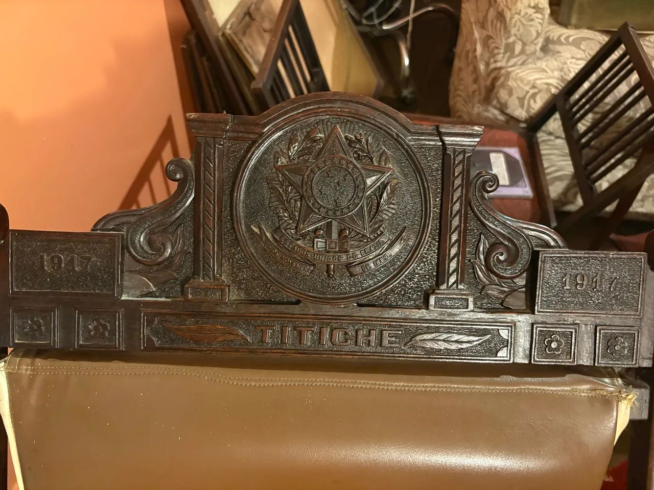 Cadeira Reclinável Antiga Personalizada ?Titiche? 1917 - Foto 2
