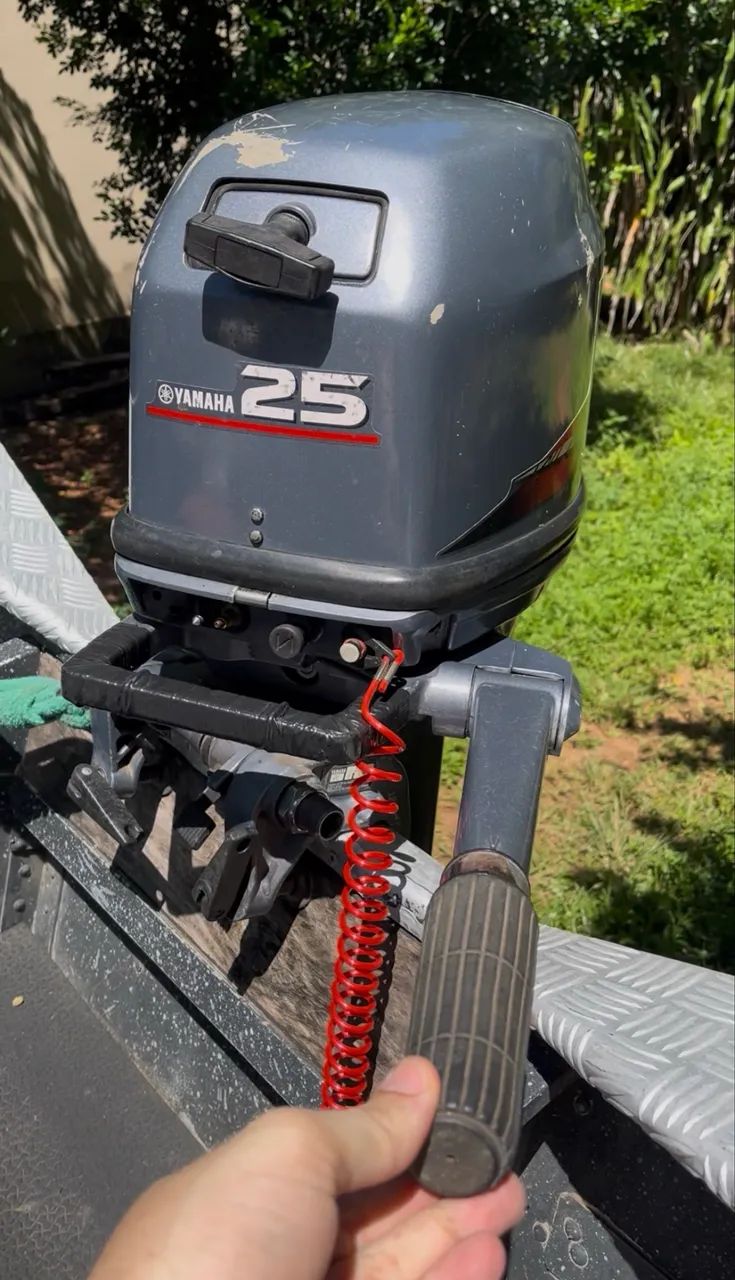 Motor de popa 25 hp yamaha - NOTA FISCAL revisado 2 dono - Foto 5