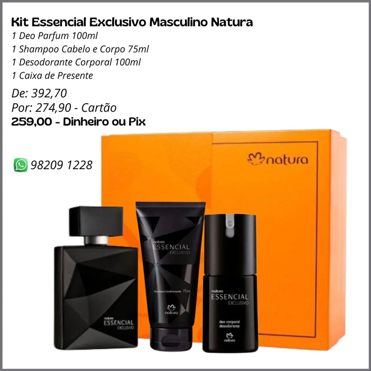Presente Natura Essencial Exclusivo Masculino Perfume Masculino Presente Masculino 