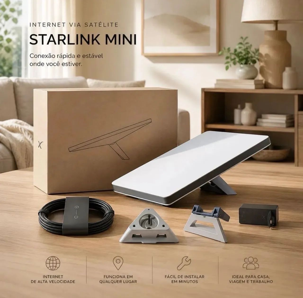 Kit Starlink Mini Internet Via Satélite Novo Lacrado - Foto 3