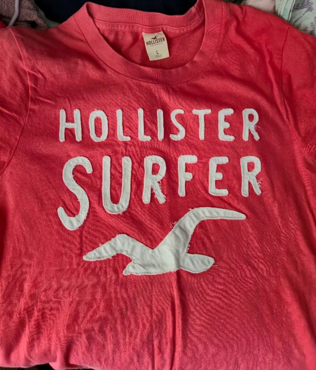 Camisa HOLLISTER rosa melancia original 