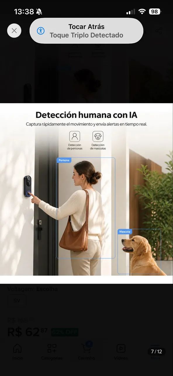 Campainha com câmera e sensor de presença  - Foto 5