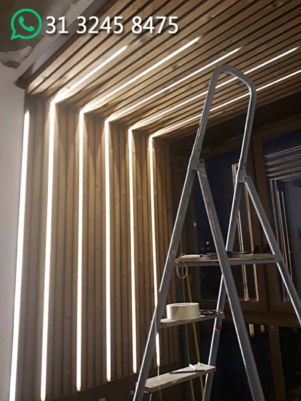 Perfil LED Embutir Móveis Marcenaria Ripado Madeira 2 Metros Barra Alumínio Canaleta - Foto 4