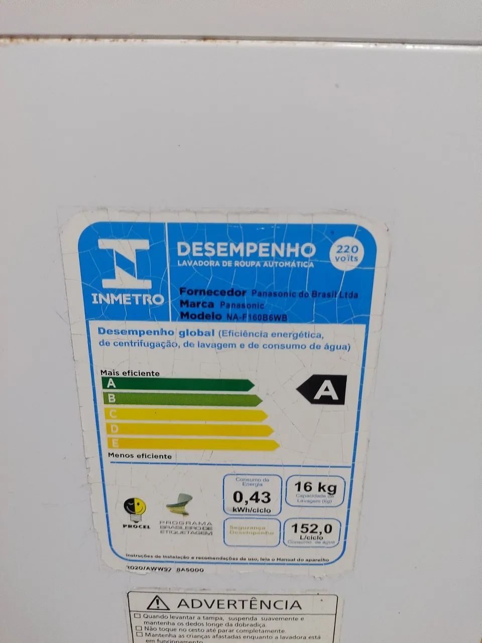 Máquina de lavar Panasonic 16 kg usada - Foto 4
