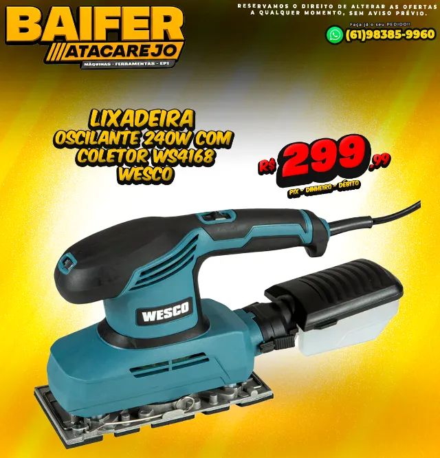Lixadeira Oscilante 240W com Coletor Ws4168 Wesco